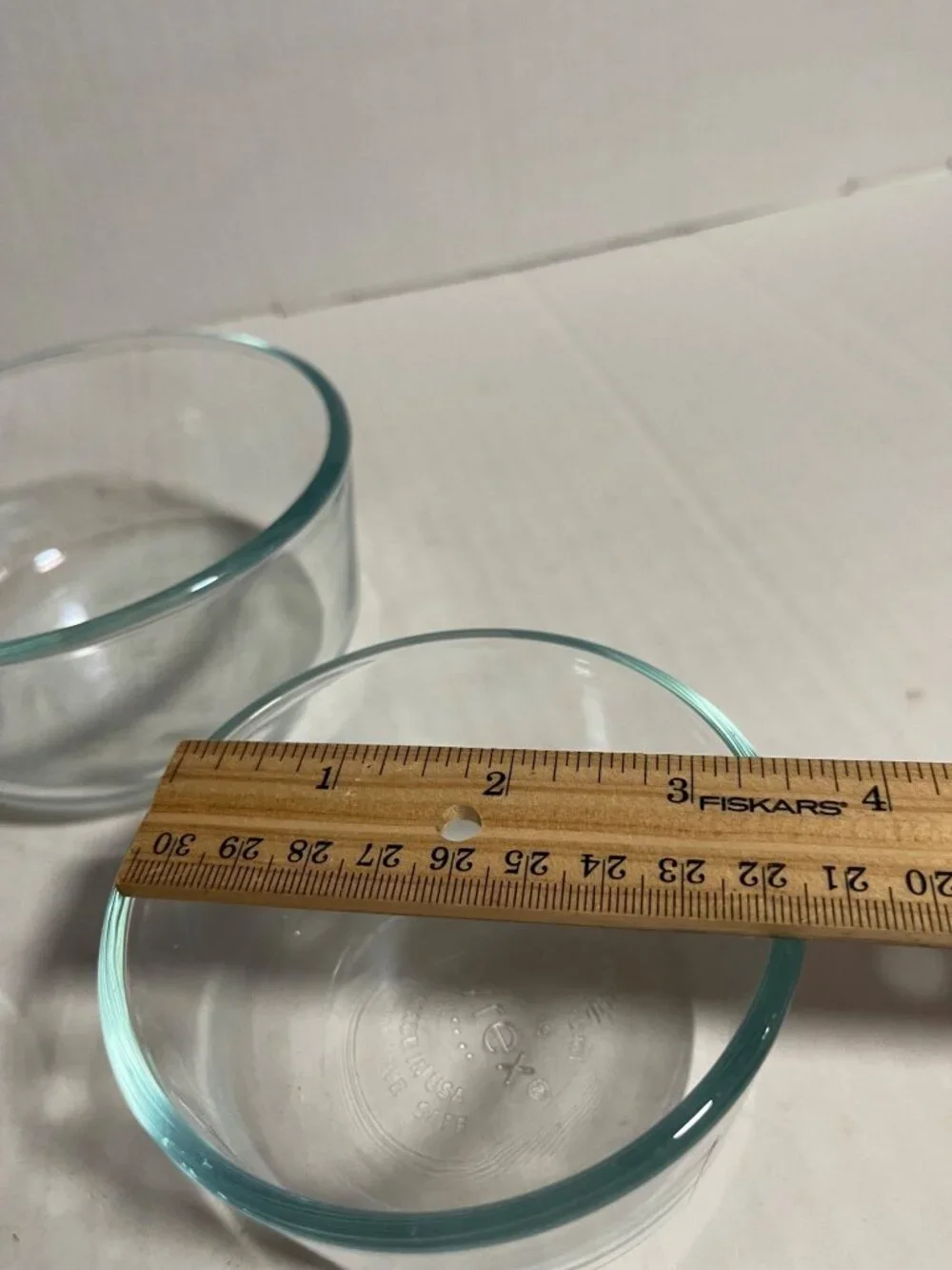 Pyrex Set Of 3 Clear Glass Bowls Round Durable Microwave Safe Baking Prep Dish